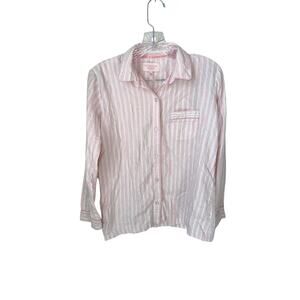 Victoria’s Secret Pink and White Strip Long Sleeve Pajama Top Size XS